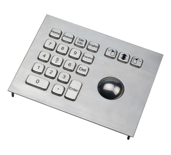 Trackball com keypad numerico, com montagem frontal